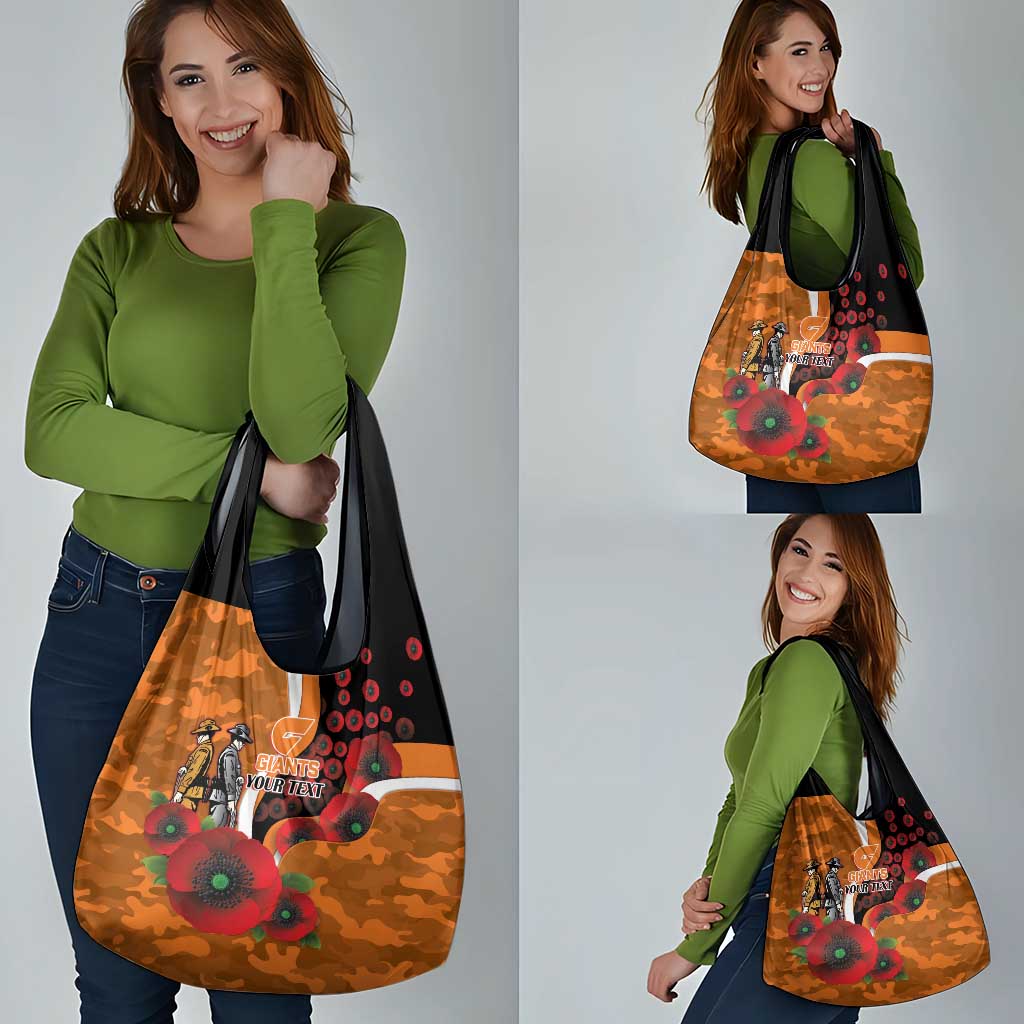 Greater Giants ANZAC Personalised Grocery Bag Lest We Forget Poppy Camo