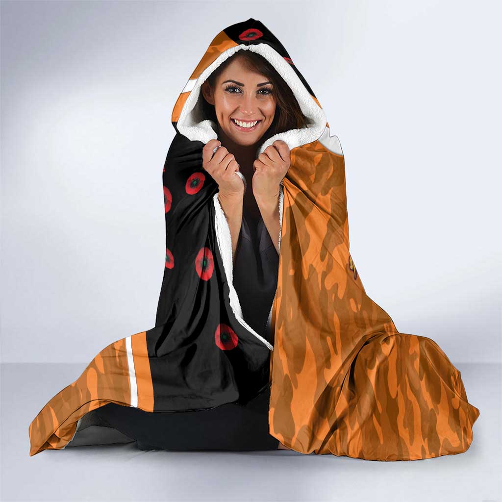 Greater Giants ANZAC Personalised Hooded Blanket Lest We Forget Poppy Camo