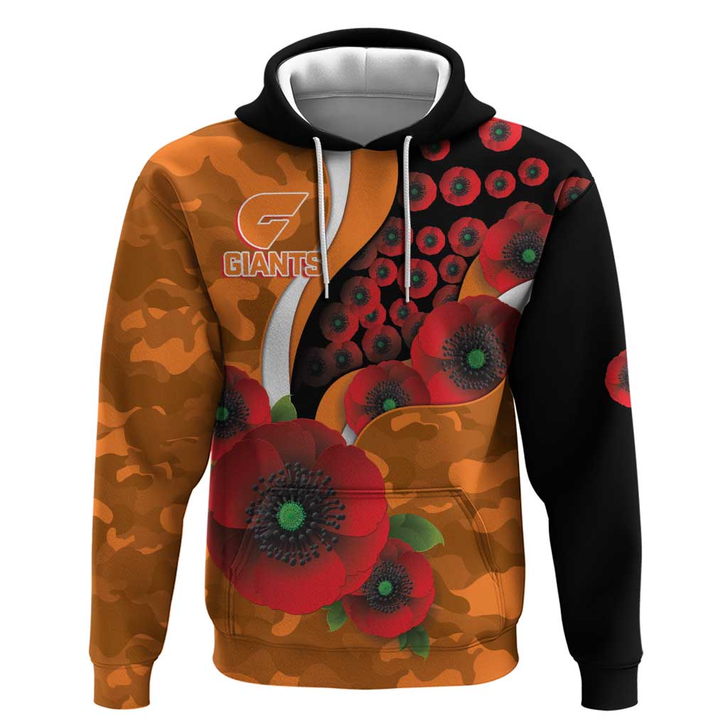 Greater Giants ANZAC Personalised Hoodie Lest We Forget Poppy Camo