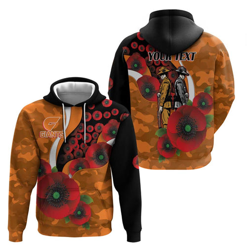 Greater Giants ANZAC Personalised Hoodie Lest We Forget Poppy Camo