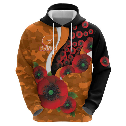 Greater Giants ANZAC Personalised Hoodie Lest We Forget Poppy Camo
