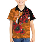 Greater Giants ANZAC Personalised Kid Hawaiian Shirt Lest We Forget Poppy Camo