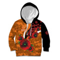 Greater Giants ANZAC Personalised Kid Hoodie Lest We Forget Poppy Camo