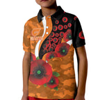 Greater Giants ANZAC Personalised Kid Polo Shirt Lest We Forget Poppy Camo