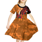 Greater Giants ANZAC Personalised Kid Short Sleeve Dress Lest We Forget Poppy Camo