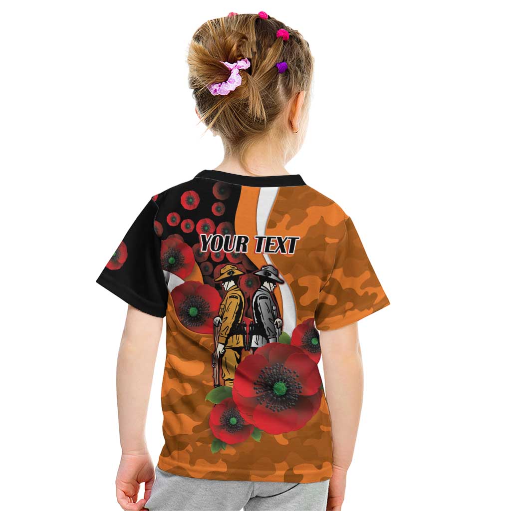 Greater Giants ANZAC Personalised Kid T Shirt Lest We Forget Poppy Camo