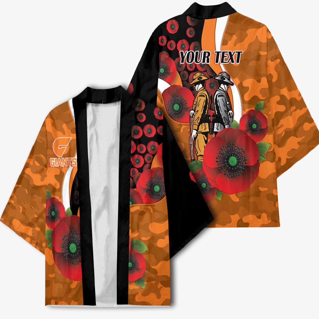 Greater Giants ANZAC Personalised Kimono Lest We Forget Poppy Camo