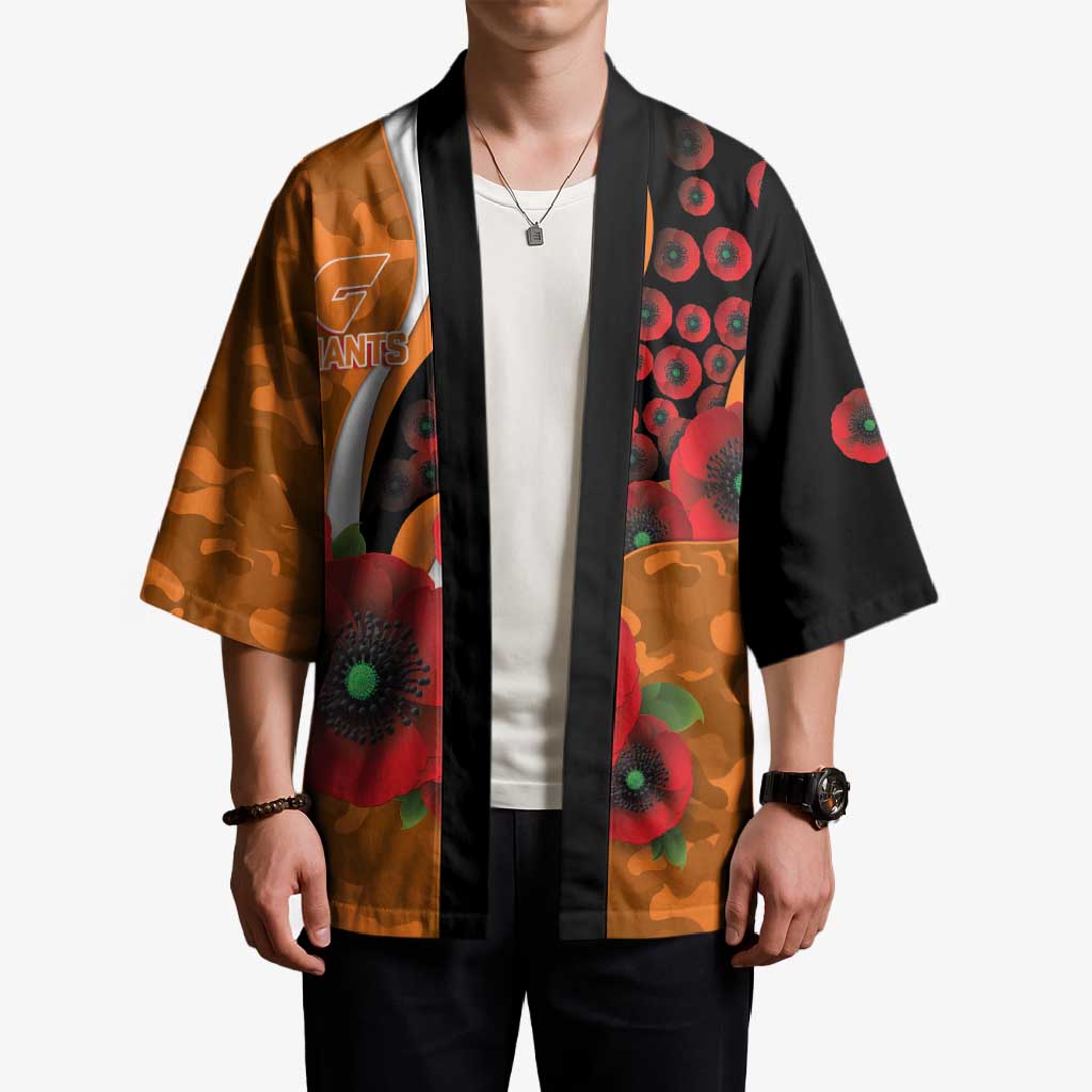 Greater Giants ANZAC Personalised Kimono Lest We Forget Poppy Camo