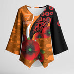 Greater Giants ANZAC Personalised Kimono Sleeve Blouse Lest We Forget Poppy Camo