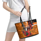 Greater Giants ANZAC Personalised Leather Tote Bag Lest We Forget Poppy Camo
