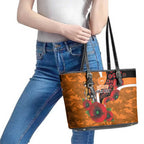 Greater Giants ANZAC Personalised Leather Tote Bag Lest We Forget Poppy Camo