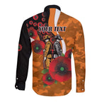 Greater Giants ANZAC Personalised Long Sleeve Button Shirt Lest We Forget Poppy Camo