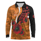 Greater Giants ANZAC Personalised Long Sleeve Polo Shirt Lest We Forget Poppy Camo