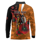 Greater Giants ANZAC Personalised Long Sleeve Polo Shirt Lest We Forget Poppy Camo