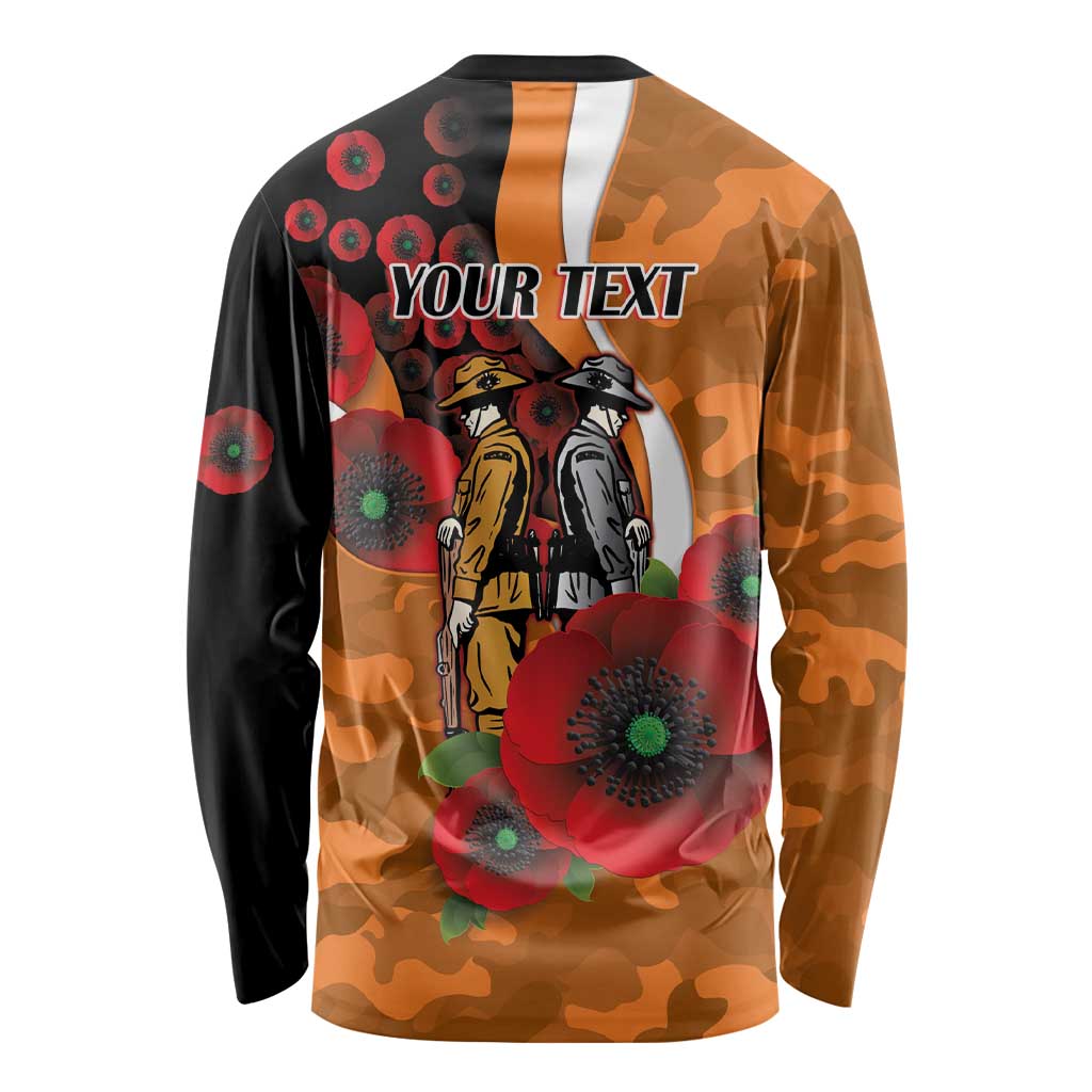 Greater Giants ANZAC Personalised Long Sleeve Shirt Lest We Forget Poppy Camo