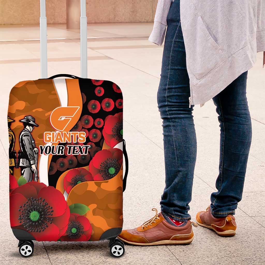 Greater Giants ANZAC Personalised Luggage Cover Lest We Forget Poppy Camo