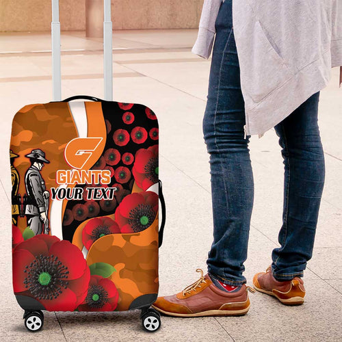 Greater Giants ANZAC Personalised Luggage Cover Lest We Forget Poppy Camo