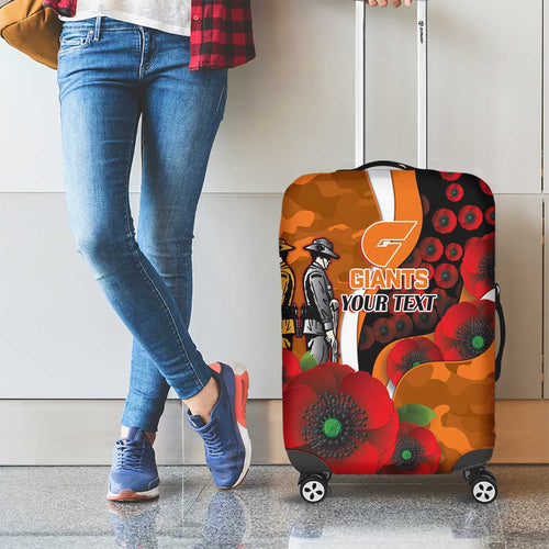 Greater Giants ANZAC Personalised Luggage Cover Lest We Forget Poppy Camo