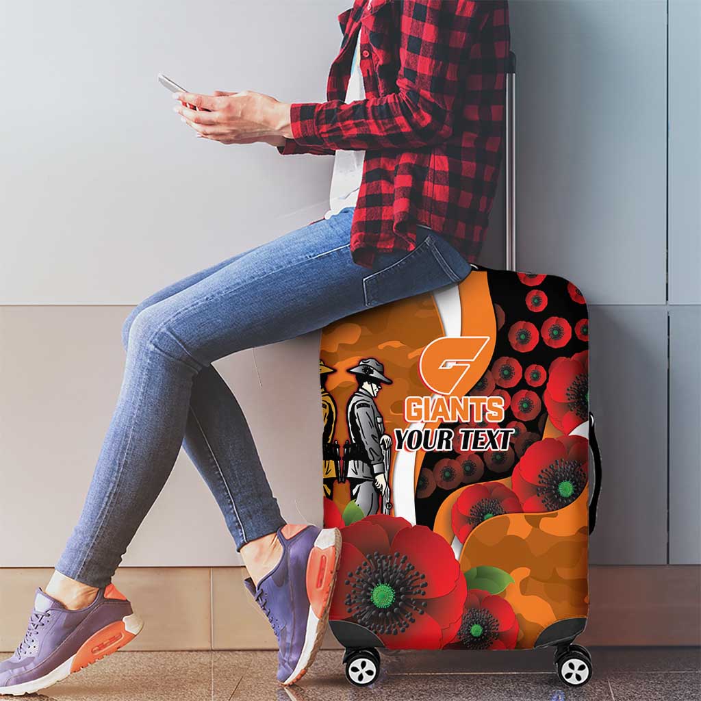 Greater Giants ANZAC Personalised Luggage Cover Lest We Forget Poppy Camo