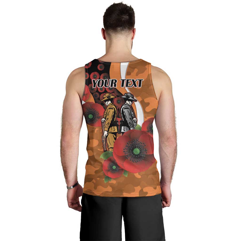 Greater Giants ANZAC Personalised Men Tank Top Lest We Forget Poppy Camo