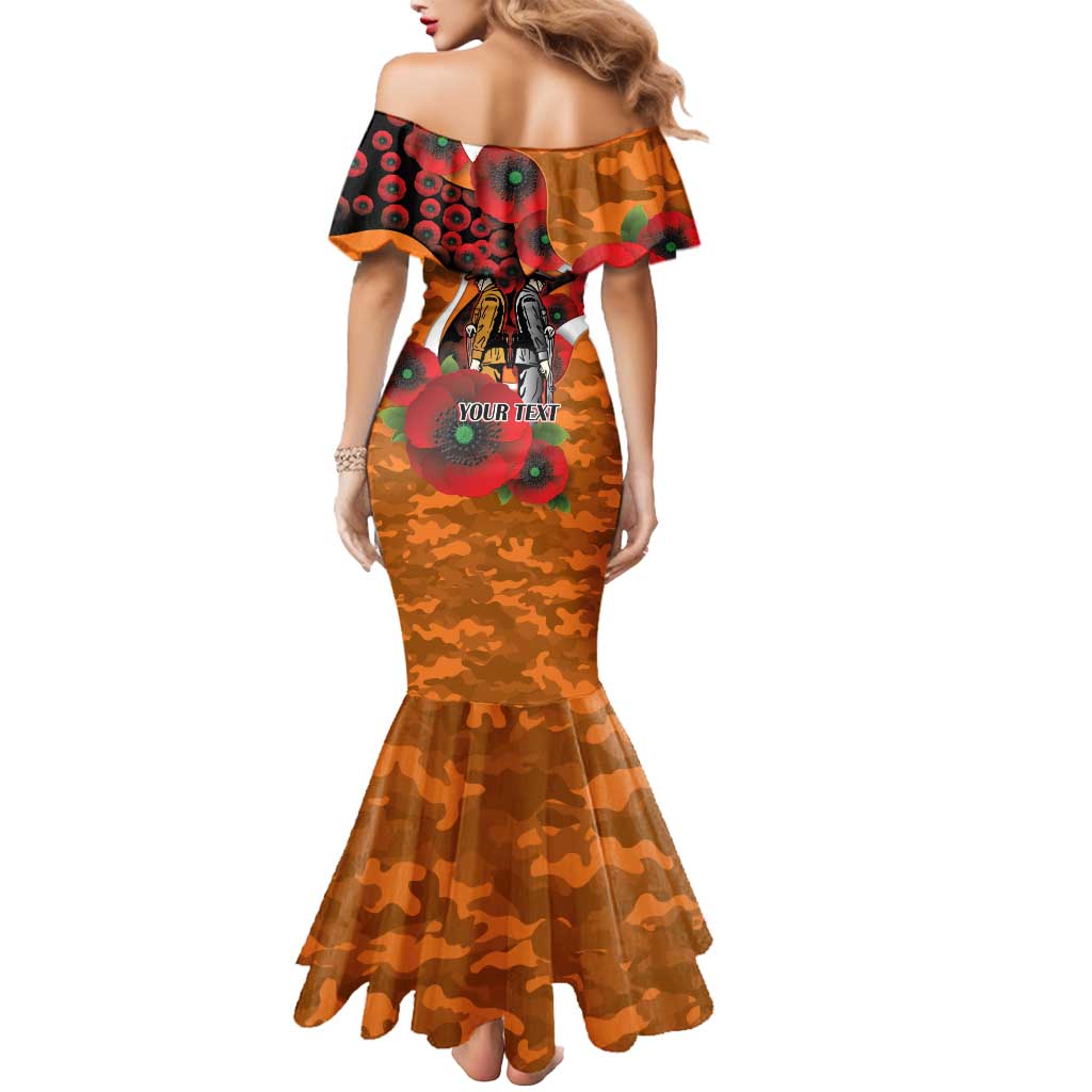 Greater Giants ANZAC Personalised Mermaid Dress Lest We Forget Poppy Camo
