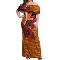 Greater Giants ANZAC Personalised Off Shoulder Maxi Dress Lest We Forget Poppy Camo