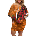 Greater Giants ANZAC Personalised Off Shoulder Short Dress Lest We Forget Poppy Camo
