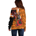 Greater Giants ANZAC Personalised Off Shoulder Sweater Lest We Forget Poppy Camo