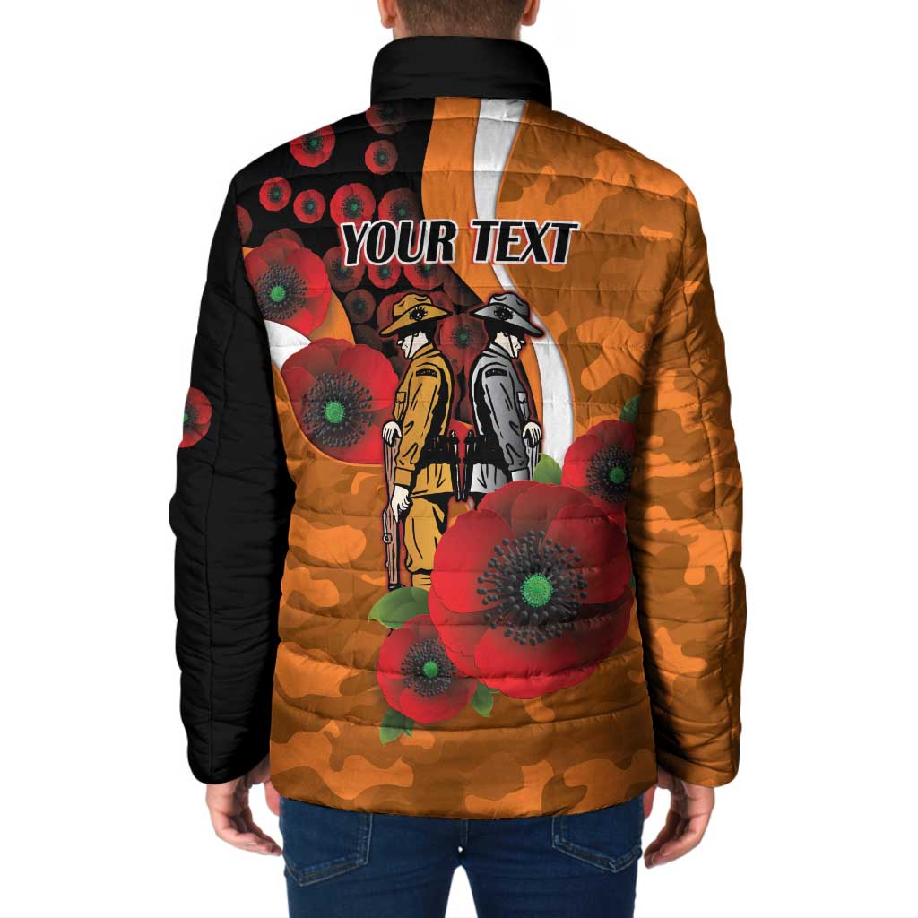 Greater Giants ANZAC Personalised Padded Jacket Lest We Forget Poppy Camo