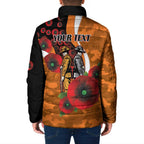 Greater Giants ANZAC Personalised Padded Jacket Lest We Forget Poppy Camo