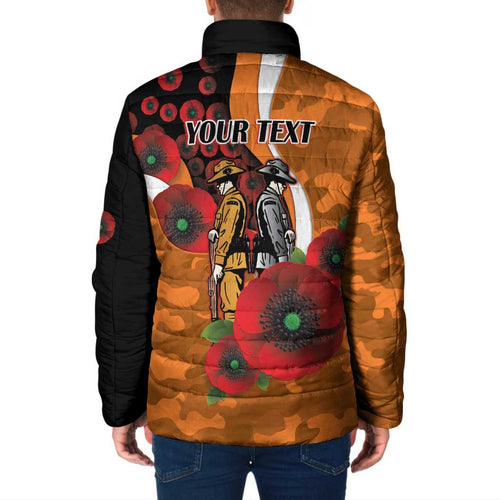 Greater Giants ANZAC Personalised Padded Jacket Lest We Forget Poppy Camo