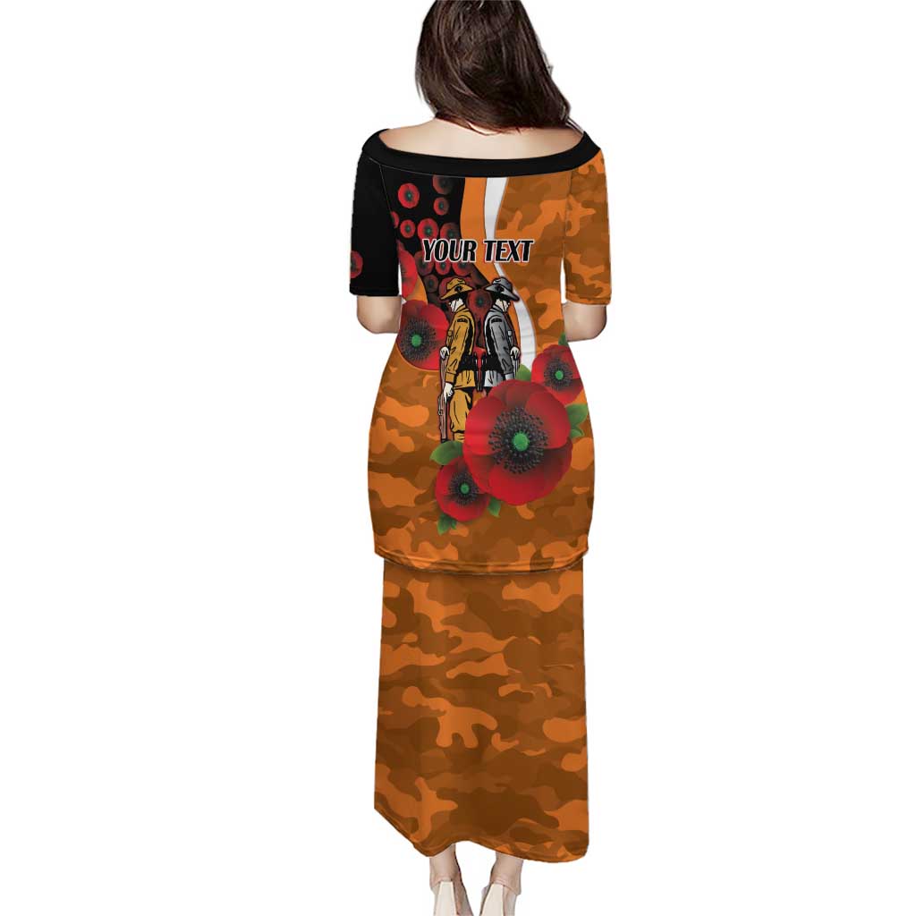 Greater Giants ANZAC Personalised Puletasi Lest We Forget Poppy Camo