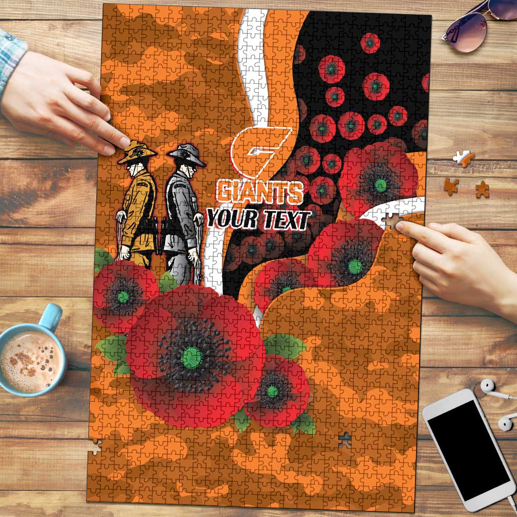 Greater Giants ANZAC Personalised Puzzle Lest We Forget Poppy Camo