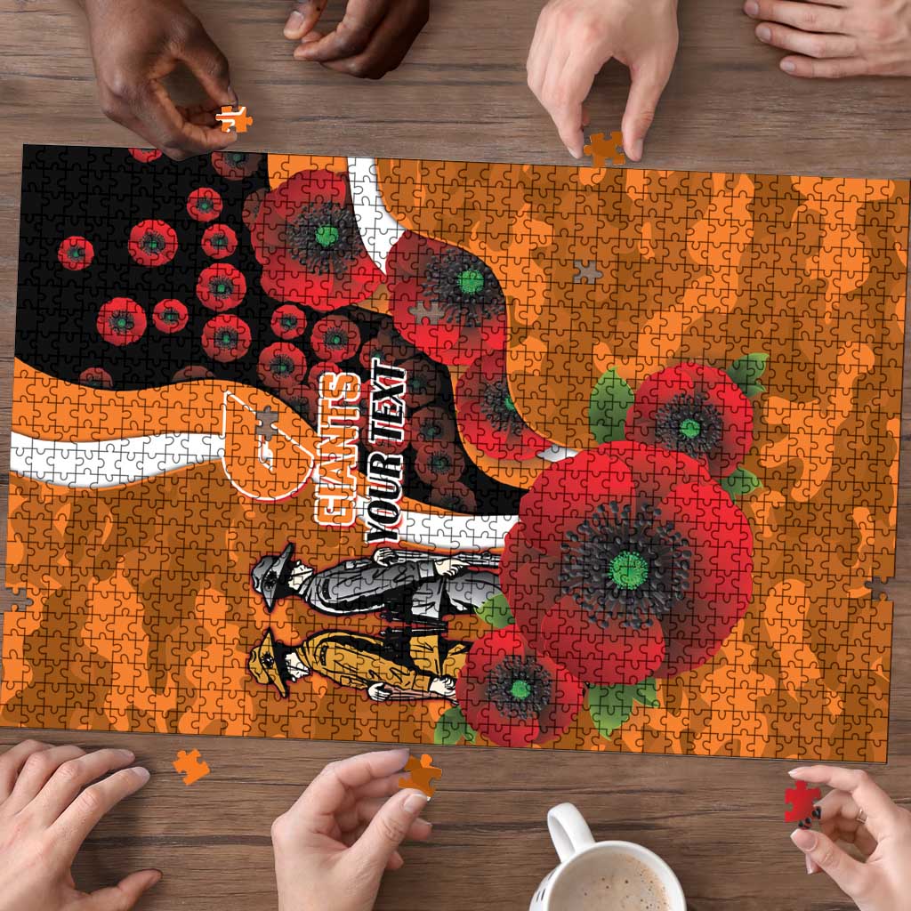 Greater Giants ANZAC Personalised Puzzle Lest We Forget Poppy Camo