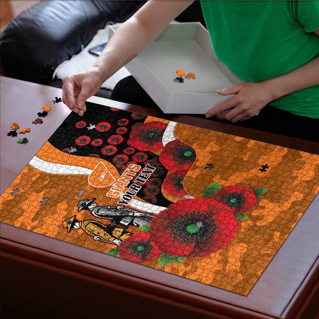 Greater Giants ANZAC Personalised Puzzle Lest We Forget Poppy Camo