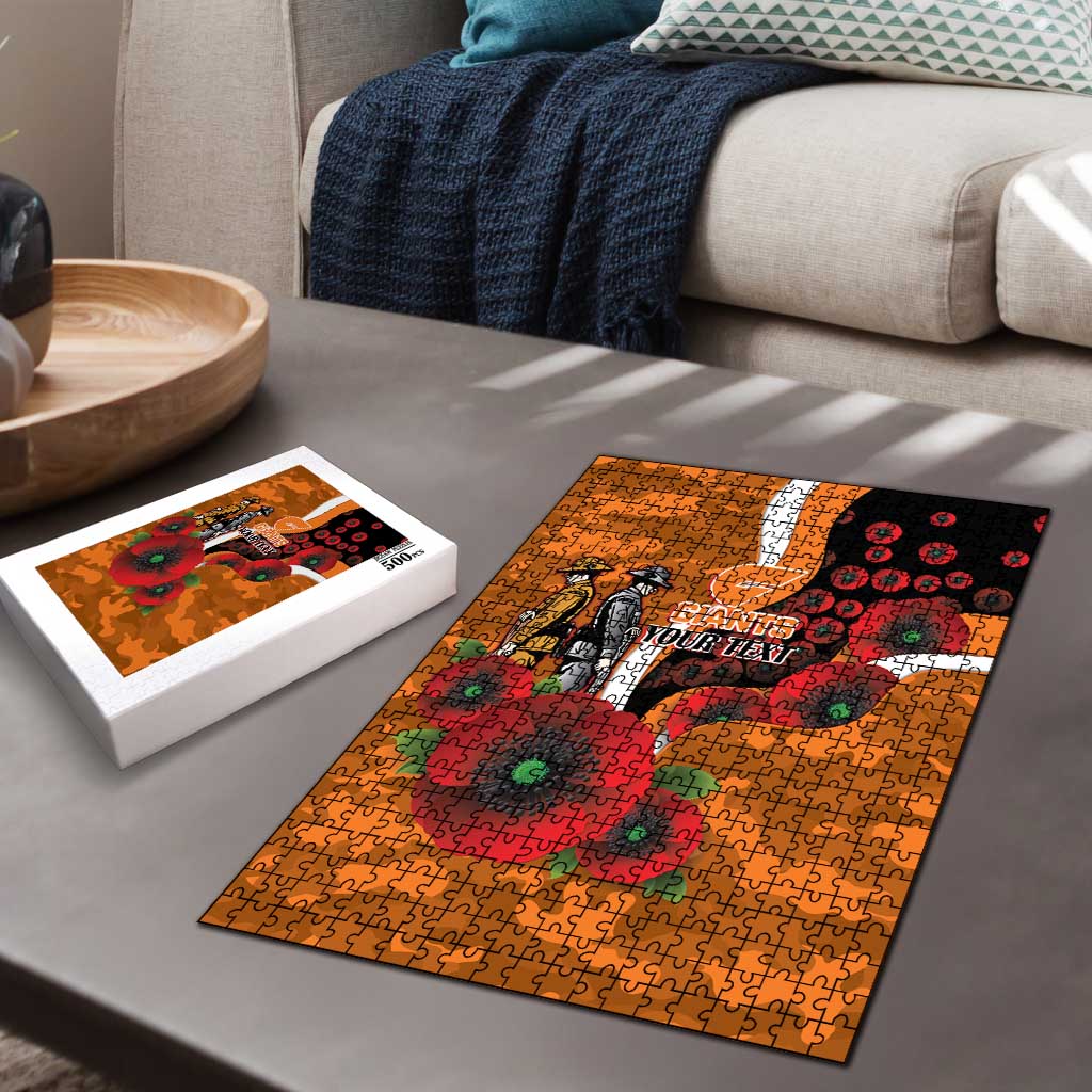 Greater Giants ANZAC Personalised Puzzle Lest We Forget Poppy Camo