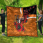 Greater Giants ANZAC Personalised Quilt Lest We Forget Poppy Camo