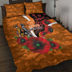 Greater Giants ANZAC Personalised Quilt Bed Set Lest We Forget Poppy Camo