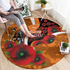 Greater Giants ANZAC Personalised Round Carpet Lest We Forget Poppy Camo