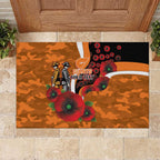 Greater Giants ANZAC Personalised Rubber Doormat Lest We Forget Poppy Camo