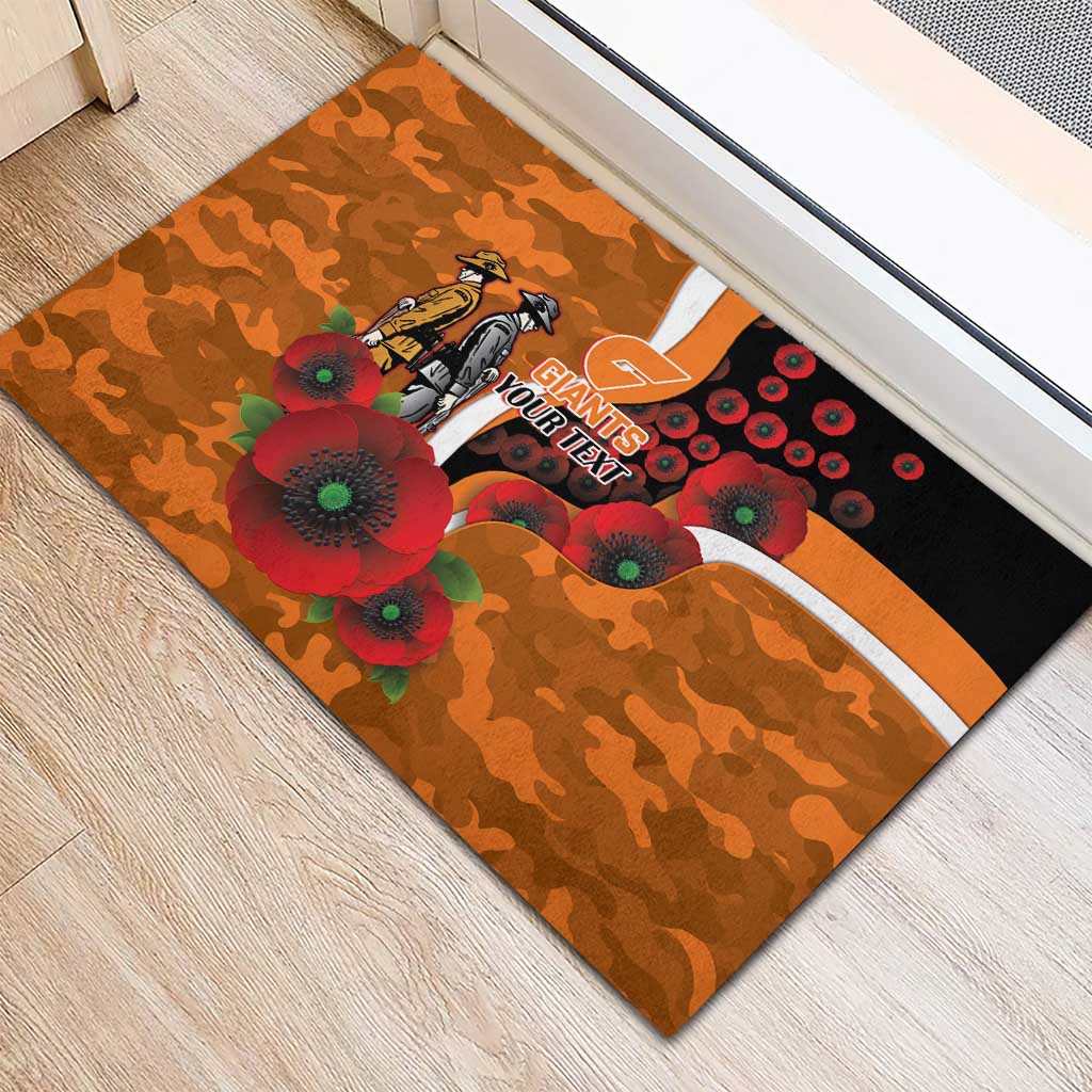 Greater Giants ANZAC Personalised Rubber Doormat Lest We Forget Poppy Camo