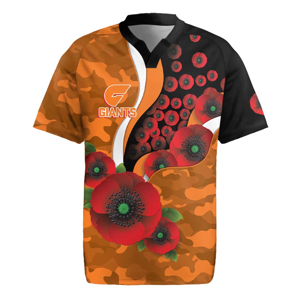 Greater Giants ANZAC Personalised Rugby Jersey Lest We Forget Poppy Camo