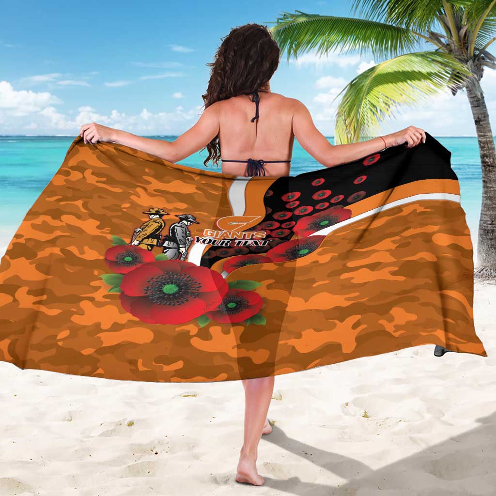 Greater Giants ANZAC Personalised Sarong Lest We Forget Poppy Camo