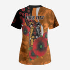 Greater Giants ANZAC Personalised Scrub Top Lest We Forget Poppy Camo
