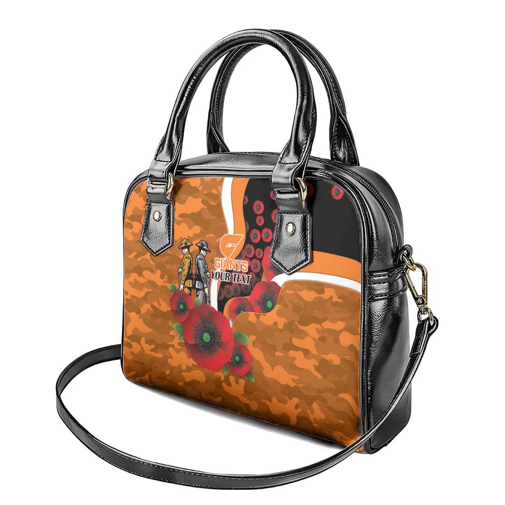 Greater Giants ANZAC Personalised Shoulder Handbag Lest We Forget Poppy Camo