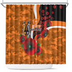 Greater Giants ANZAC Personalised Shower Curtain Lest We Forget Poppy Camo