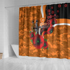 Greater Giants ANZAC Personalised Shower Curtain Lest We Forget Poppy Camo