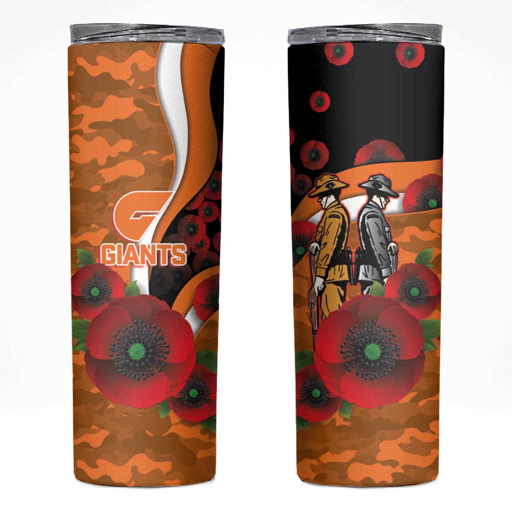 Greater Giants ANZAC Personalised Skinny Tumbler Lest We Forget Poppy Camo
