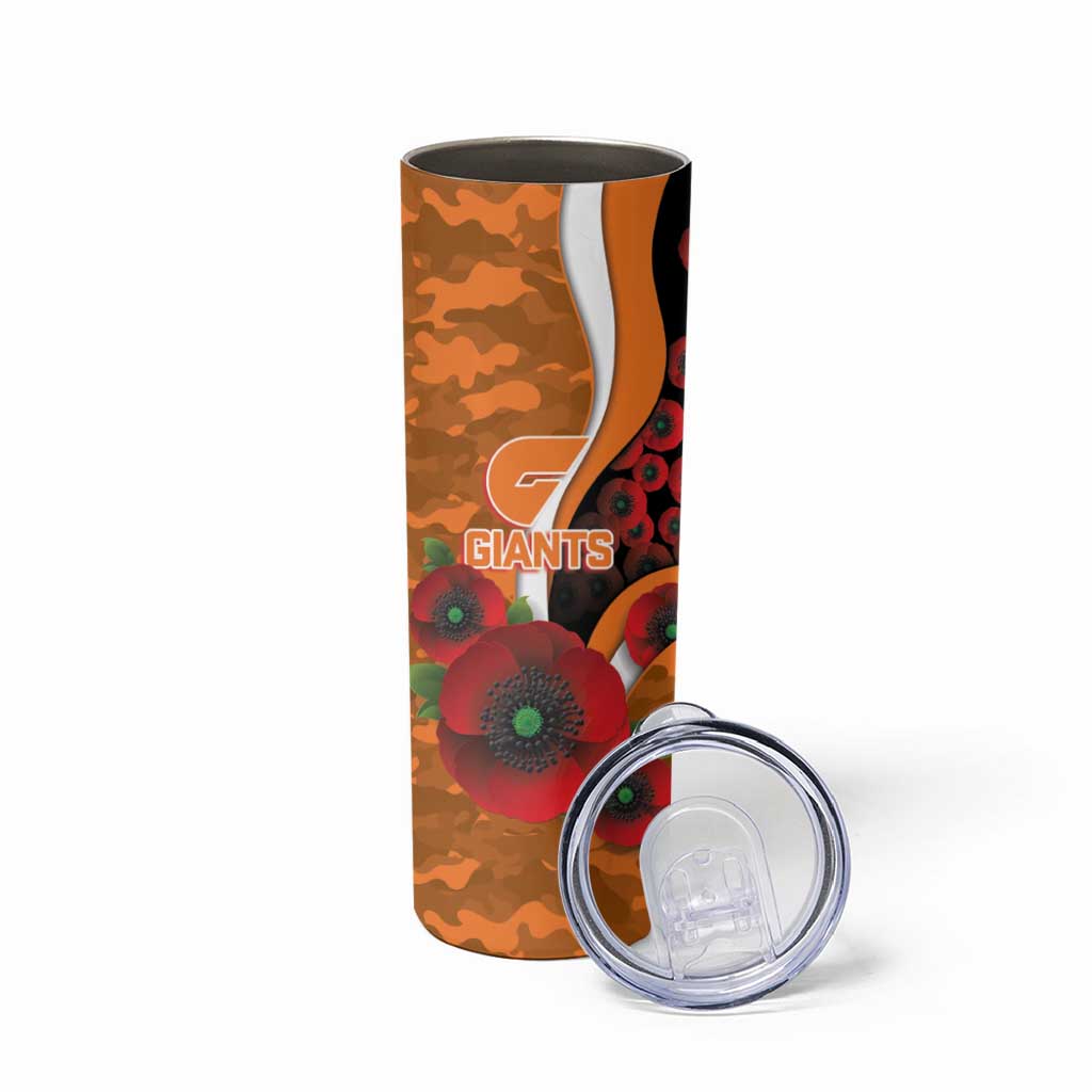 Greater Giants ANZAC Personalised Skinny Tumbler Lest We Forget Poppy Camo