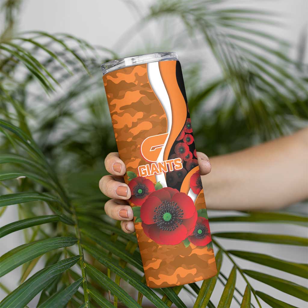 Greater Giants ANZAC Personalised Skinny Tumbler Lest We Forget Poppy Camo